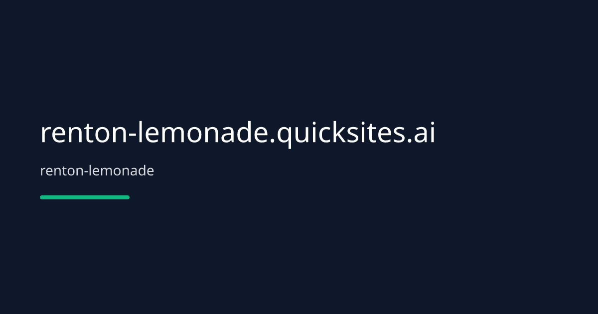 Renton Lemonade — a live lemonade stand page with its menu and prices