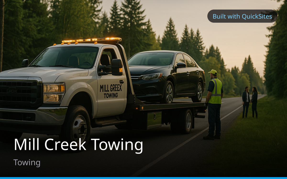 Mill Creek Towing — built with QuickSites